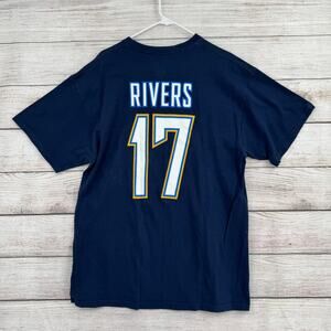 NFL Los Angeles Chargers Philip Rivers Bolt Logo T-Shirt Mens XL Navy Blue